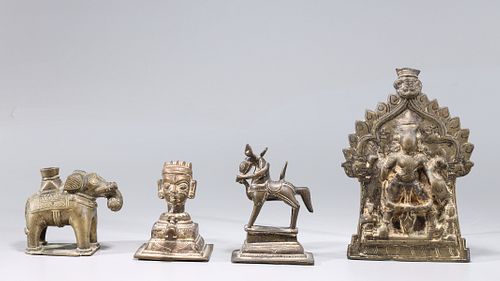 Group of Four Various Indian Bronzes