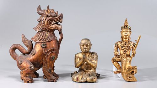 Group of 3 Thai Wood Carvings