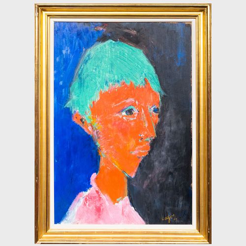 Bernard Lorjou (1908-1986): Portrait of a Man with Green Hair