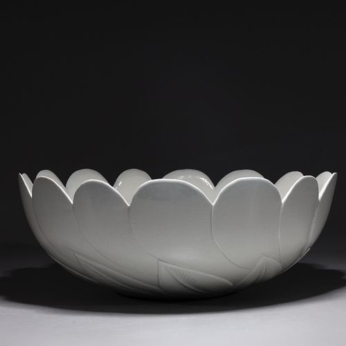 Chinese White Glazed Porcelain Flower Bowl