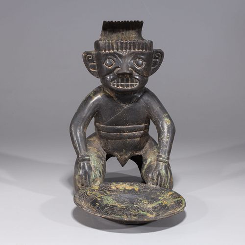 Chinese Archaistic Bronze Seated Figure