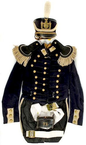71st New York National Guard Dress Uniform with Shako, ca. 1900 