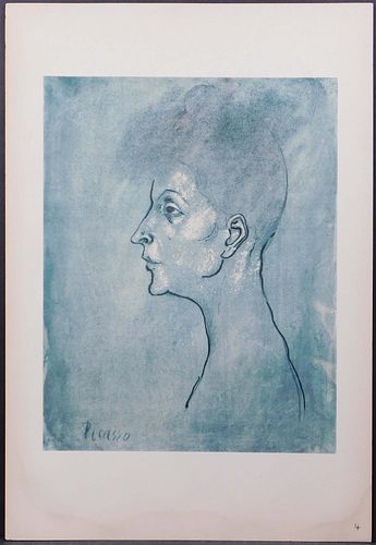 After Pablo Picasso : Blue Period Portrait