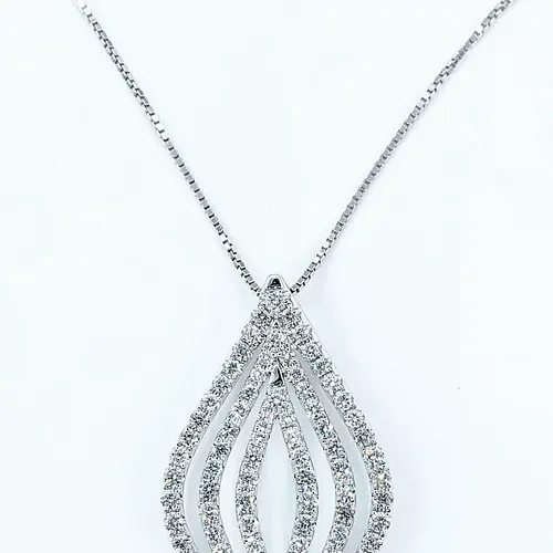 Contemporary Diamond & White Gold Pendant