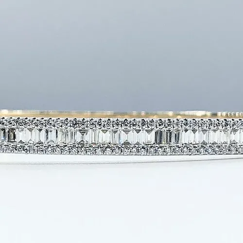 Flashing Diamond & 14K Gold Bangle Bracelet