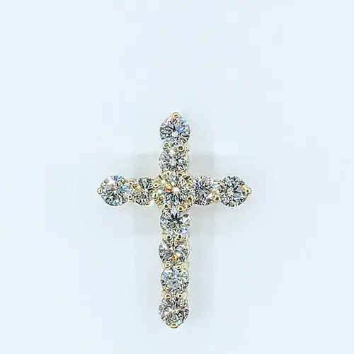 Traditional Diamond & 14K Gold Cross Pendant