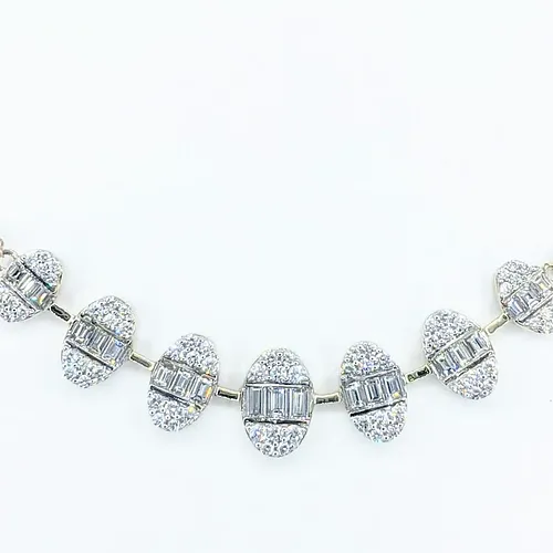 Dazzling Baguette & Brilliant Cut Diamond Necklace
