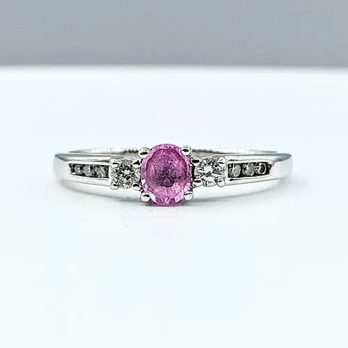 Darling Pink Sapphire & Diamond Engagement Ring