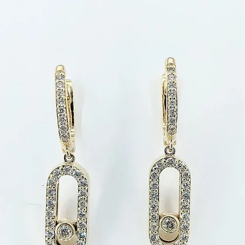 Modern Diamond & 14K Gold Earrings