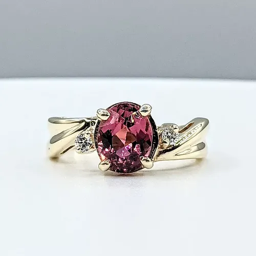 Fantastic Pink Tourmaline & Diamond Cocktail Ring
