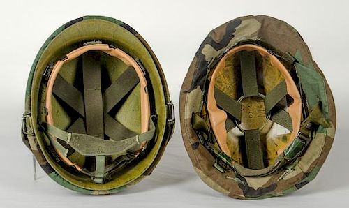 US 1980's M-1 Helmet and Liner and Kevlar Helmet 