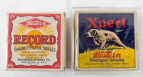 US Property Marked Western Record and Xpert Shot Shells Lot of Two 