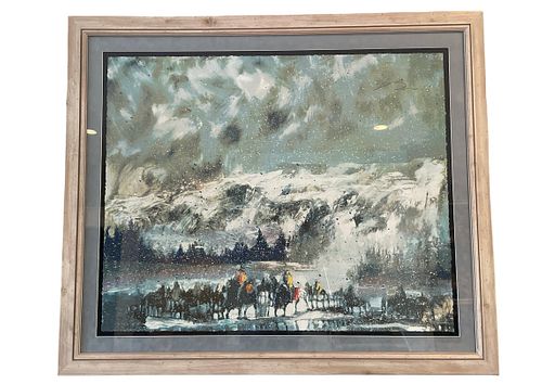 Signed & Numbered EARL BISS Serigraph Titled "Another Storm Along the Rockies"