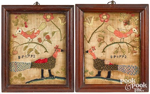 Pair of Chester County Pennsylvania needleworks