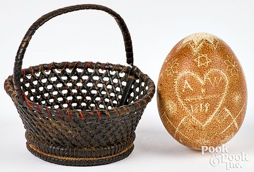 Pennsylvania etched Easter egg, dated 1819