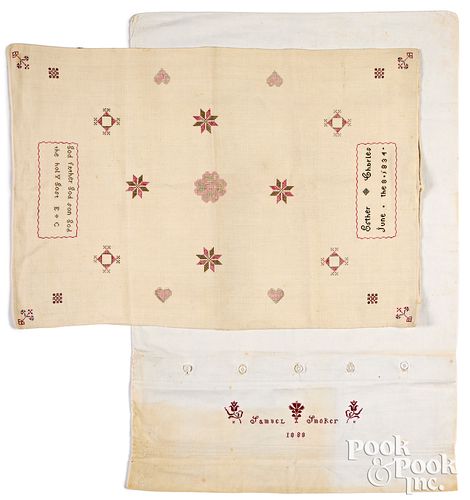 Pennsylvania cross stitch embroidered pillowcase