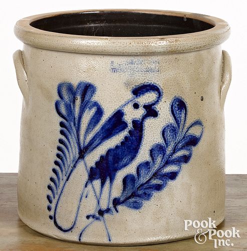 Massachusetts five-gallon stoneware crock, 19th c.