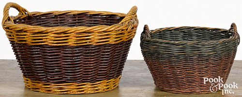 Two Pennsylvania painted gathering baskets