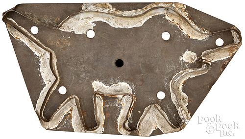 Pennsylvania tin elephant cookie cutter, 19th c.