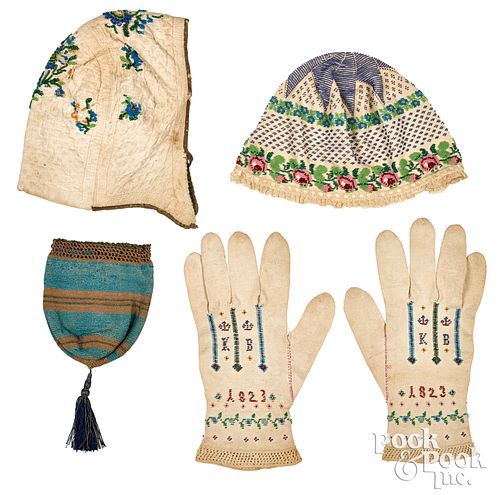 Embroidered Pennsylvania cotton knit gloves