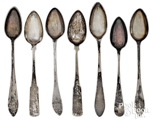 Lancaster, Pennsylvania coin silver teaspoons