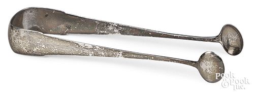 Albany, New York coin silver sugar tongs, ca. 1810