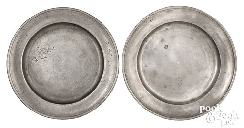 Two Philadelphia, Pennsylvania pewter plates