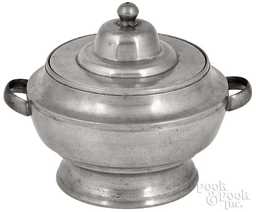 Cranston, Rhode Island pewter sugar bowl, ca. 1835