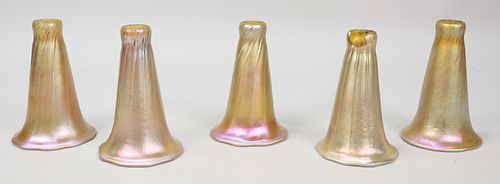 5 L.C. Tiffany Favrile Glass Shades