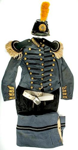 New Haven Grays Connecticut National Guard Uniform with Shako, ca 1880 