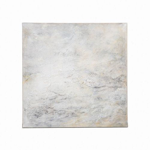 GENEVIEVE ARNOLD, WHITE & GRAY ABSTRACT, 60"X60"