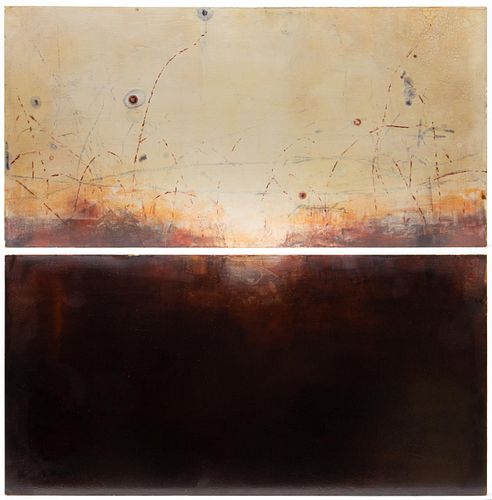 BETSY EBY, "POISON" MODERN ENCAUSTIC DIPTYCH 2001
