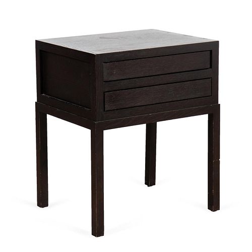 CHRISTIAN LIAIGRE, DARK STAINED MYSTERE SIDE TABLE