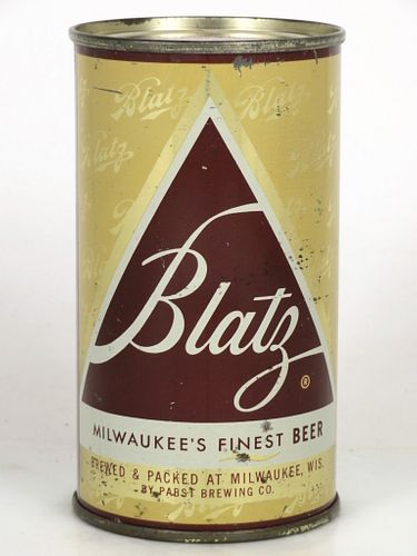 1958 Blatz Beer 12oz 39-22.2 Flat Top Milwaukee, Wisconsin