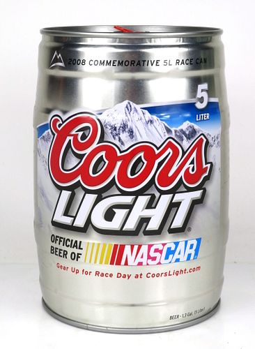 2008 Coors Light Beer NASCAR 5 Liters Unpictured. Golden, Colorado