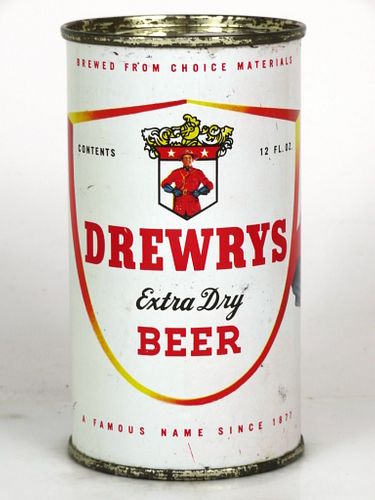 1957 Drewrys Extra Dry Beer 12oz 57-04.2 Flat Top South Bend, Indiana