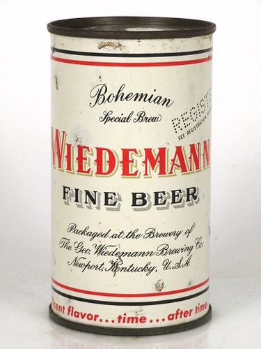 1954 Wiedemann Fine Beer 12oz 145-22.2 Flat Top Newport, Kentucky