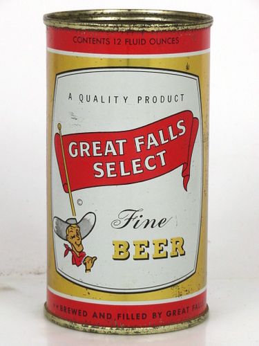1960 Great Falls Select Fine Beer 12oz 74-23 Flat Top Great Falls, Montana
