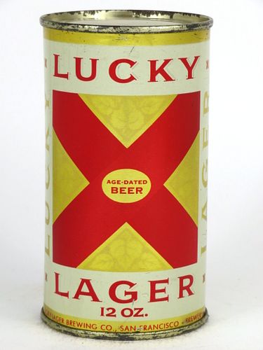 1962 Lucky Lager Beer 12oz 93-22 Flat Top San Francisco, California