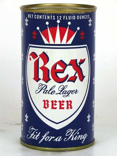 1966 Rex Pale Lager Beer 12oz 122-33b Flat Top Los Angeles, California
