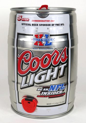 2008 Coors Light Beer NFL Insider 5 Liters Unpictured. Golden, Colorado