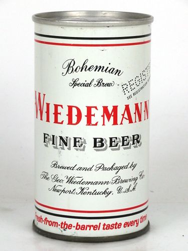 1962 Wiedemann Fine Beer 12oz 145-38 Flat Top Newport, Kentucky