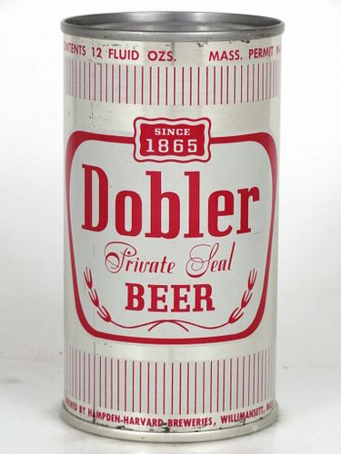 1958 Dobler Private Seal Beer 12oz 54-08 Flat Top Willimansett, Massachusetts