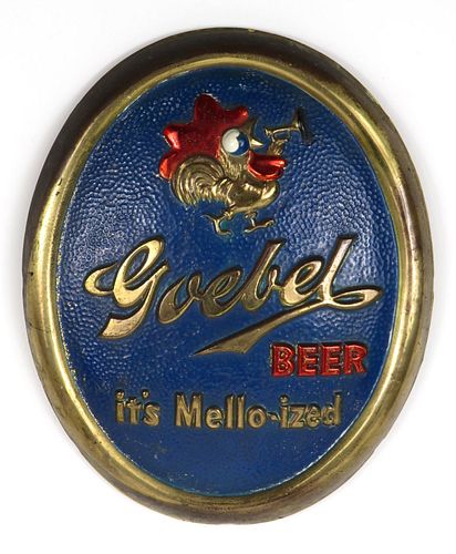 1951 Goebel Beer Wall Plaque Detroit, Michigan