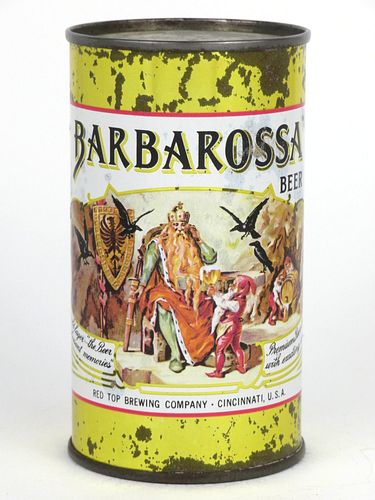 1952 Barbarossa Beer 12oz 34-37 Flat Top Cincinnati, Ohio