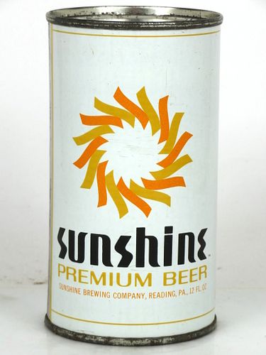 1963 Sunshine Premium Beer 12oz 137-37 Flat Top Reading, Pennsylvania