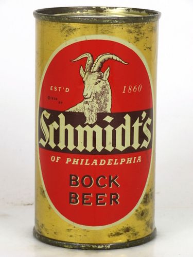 1960 Schmidt's Bock Beer 12oz 131-34 Flat Top Philadelphia, Pennsylvania