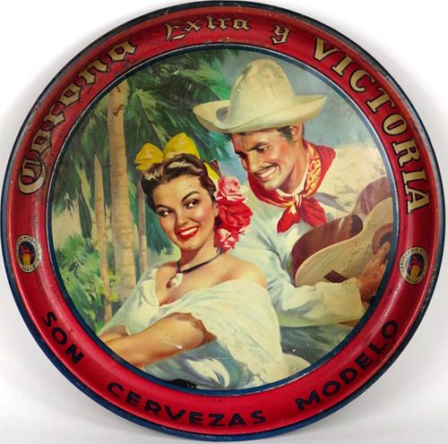 1940 Cervezas Corona y Victoria 13 inch tray Mexico City, Mexico