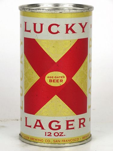 1962 Lucky Lager Beer (non-metallic) 12oz 93-22.2 Flat Top San Francisco, California