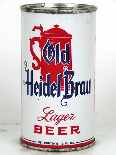 1959 Old Heidel Brau Lager Beer 12oz 107-09.2b Flat Top Los Angeles, California